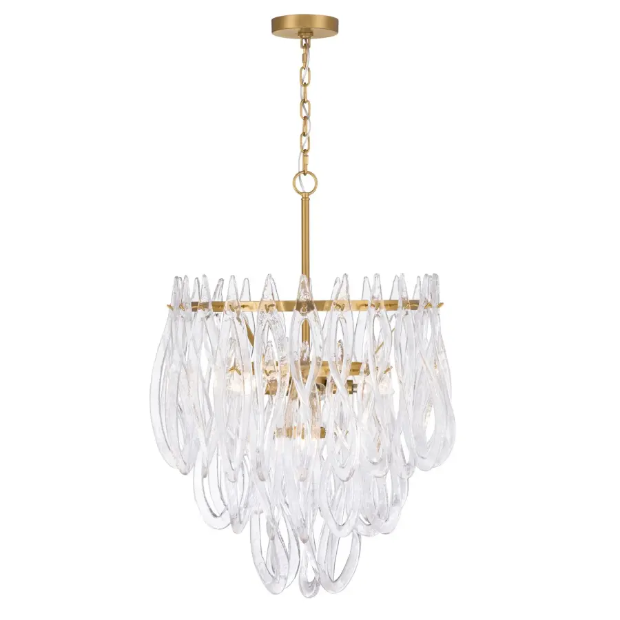 Glassara 23" 6-Light Pendant in Legacy Brass - Image 1