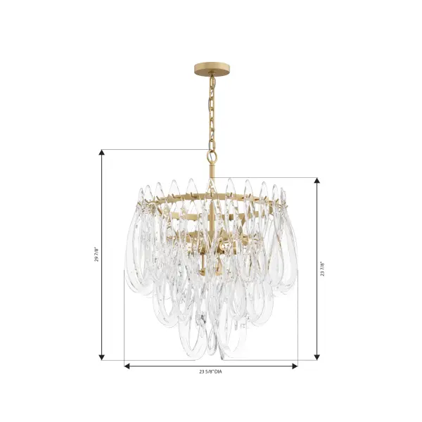 Glassara 23" 6-Light Pendant in Legacy Brass - Image 4