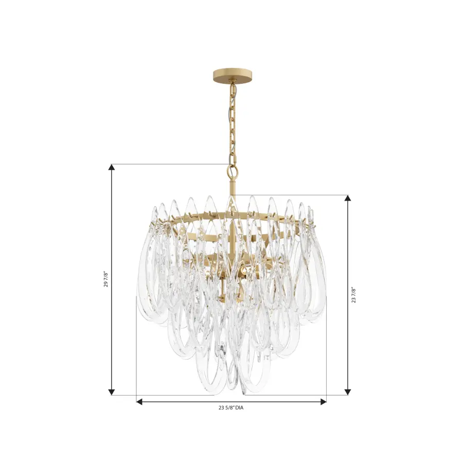Glassara 23" 6-Light Pendant in Legacy Brass - Image 4