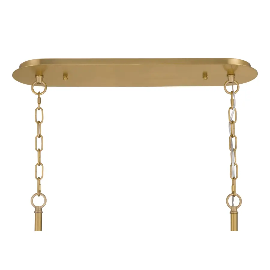 Glassara 48" 8-Light Linear Chandelier in Legacy Brass - Image 5