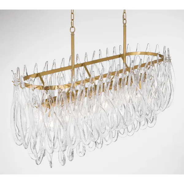 Glassara 48" 8-Light Linear Chandelier in Legacy Brass - Image 6