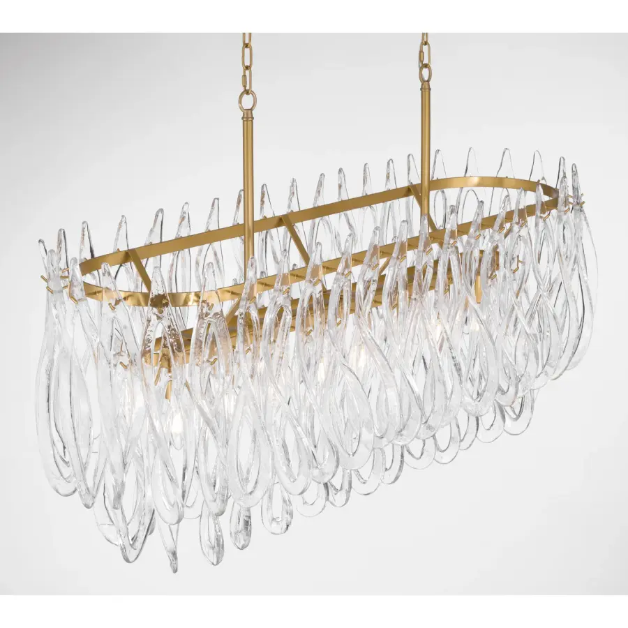 Glassara 48" 8-Light Linear Chandelier in Legacy Brass - Image 6