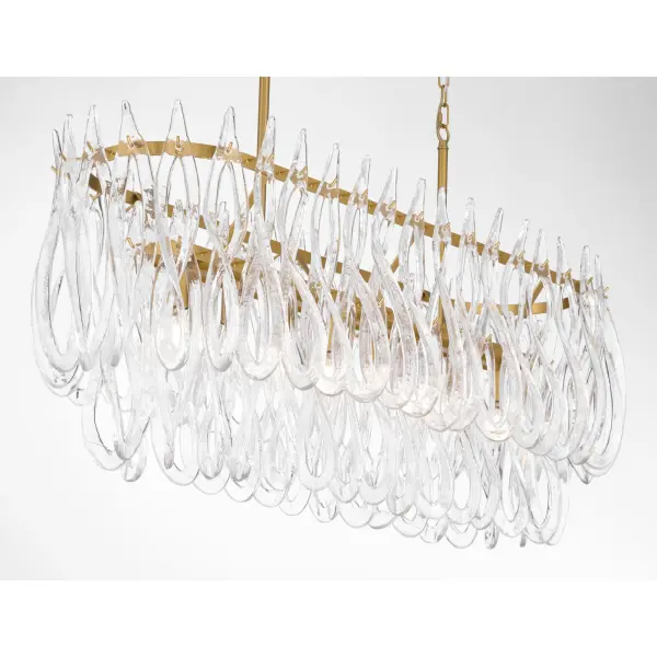 Glassara 48" 8-Light Linear Chandelier in Legacy Brass - Image 8