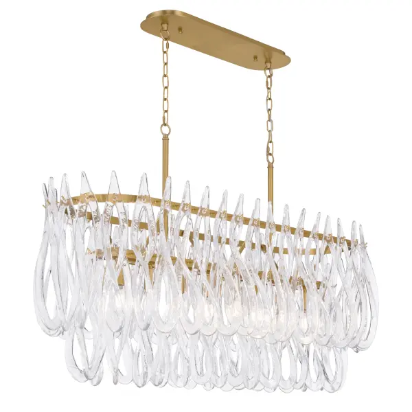 Glassara 48" 8-Light Linear Chandelier in Legacy Brass - Image 9