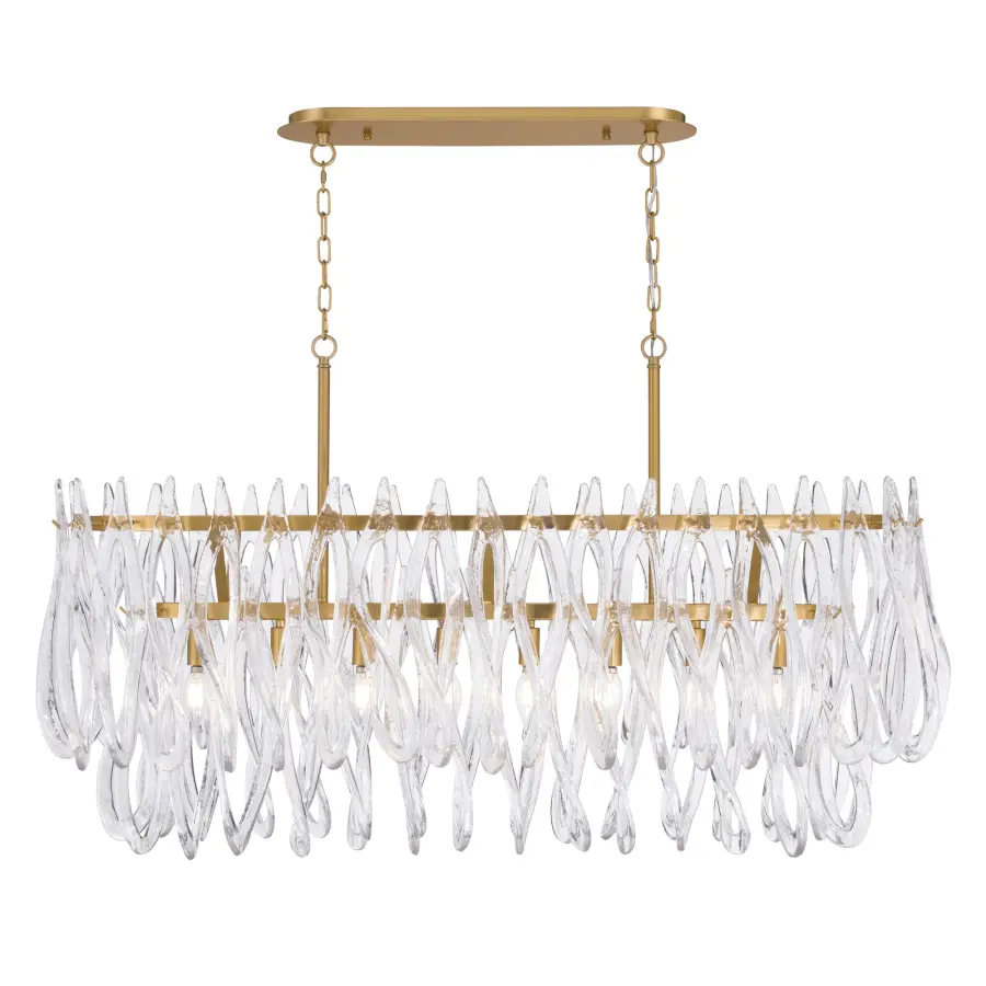 Glassara 48" 8-Light Linear Chandelier in Legacy Brass - Image 10