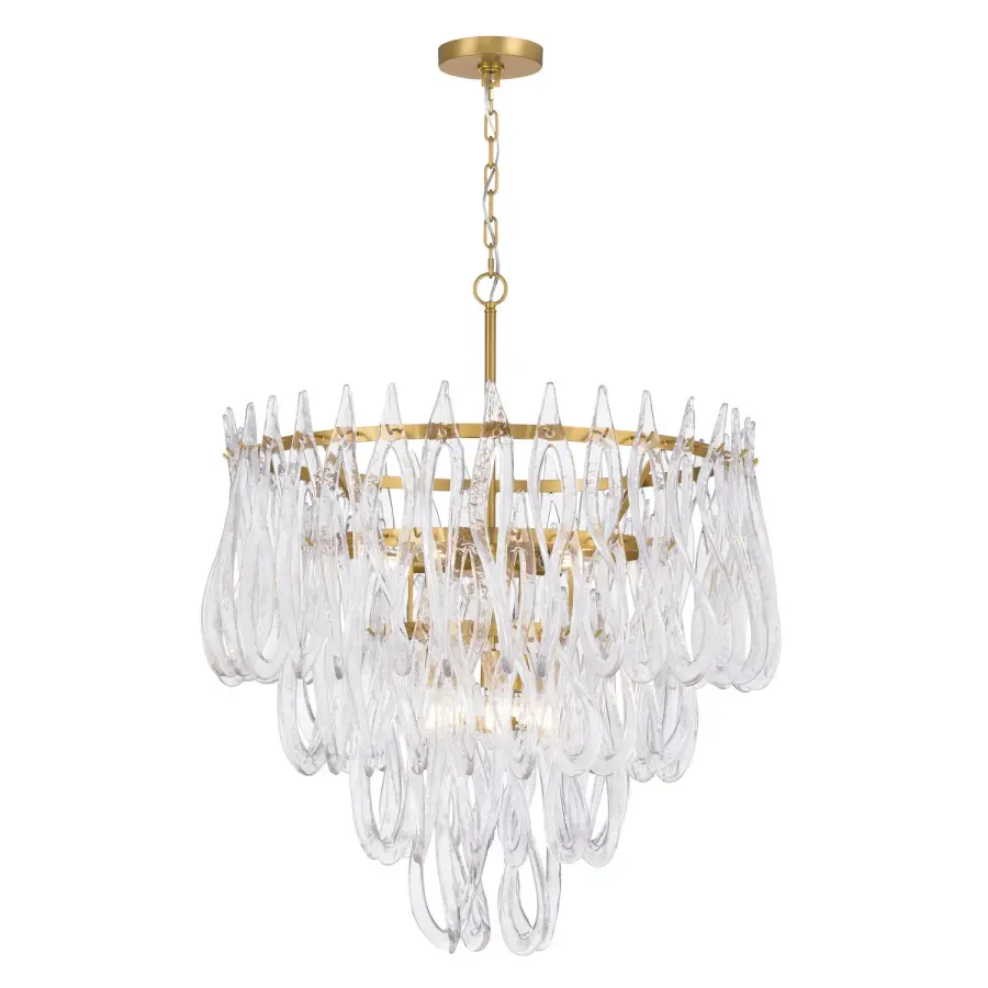 Glassara 31.75" 10-Light Pendant in Legacy Brass - Image 1