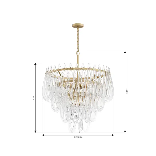Glassara 31.75" 10-Light Pendant in Legacy Brass - Image 4