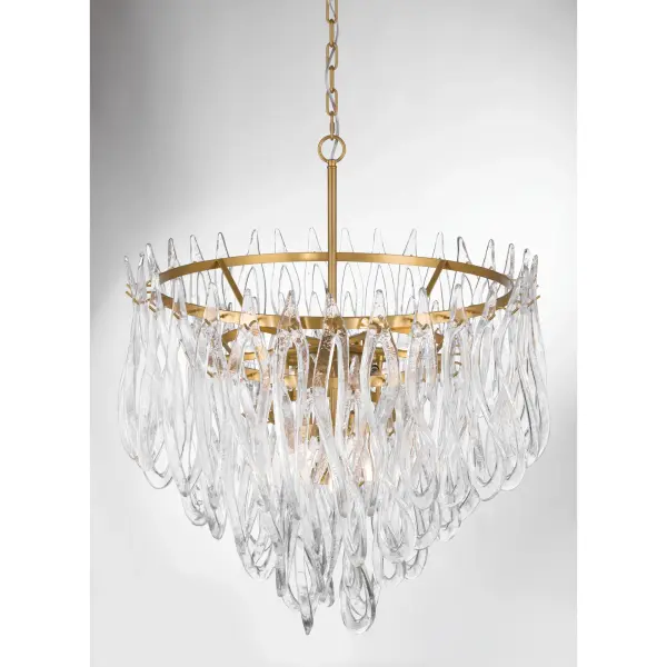 Glassara 31.75" 10-Light Pendant in Legacy Brass - Image 5