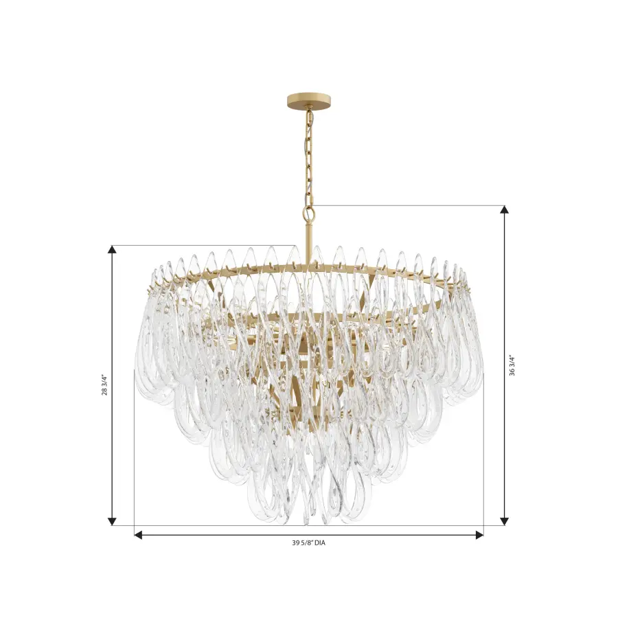 Glassara 39.75" 15-Light Pendant in Legacy Brass - Image 2