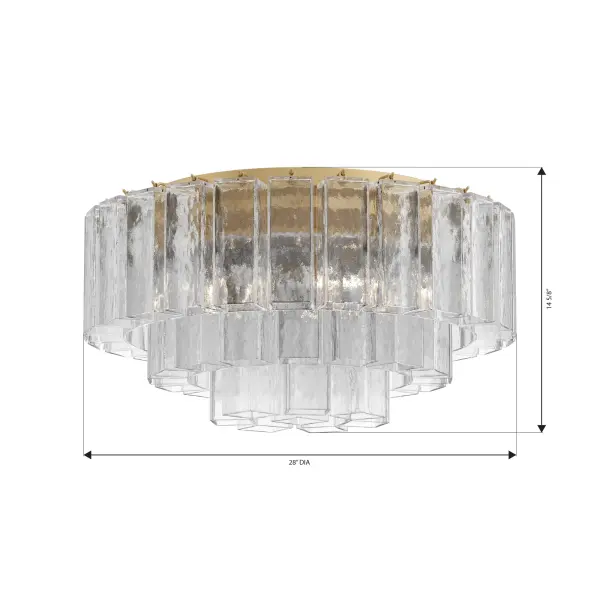 Torvento 28" 7-Light Flush Mount in Legacy Brass - Image 4