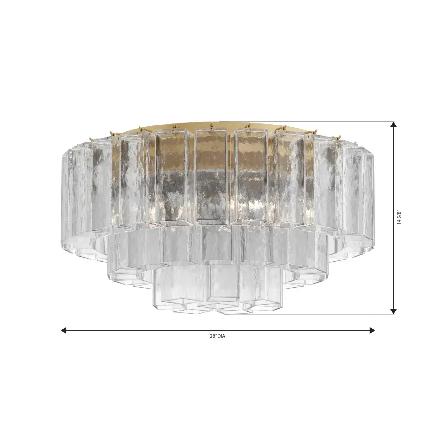 Torvento 28" 7-Light Flush Mount in Legacy Brass - Image 4