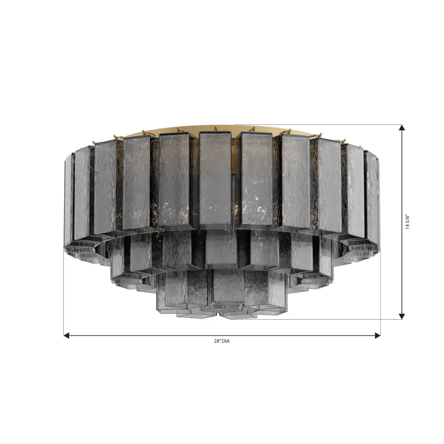 Torvento 28" 7-Light Flush Mount in Legacy Brass - Image 2