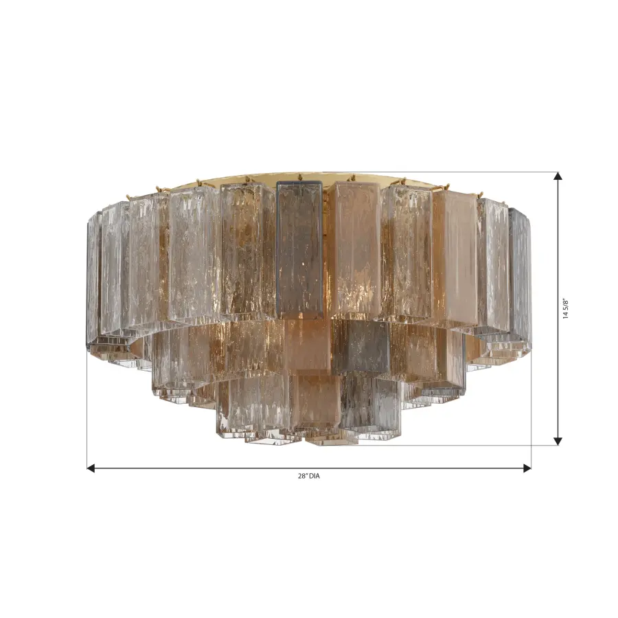 Torvento 28" 7-Light Flush Mount in Legacy Brass - Image 4