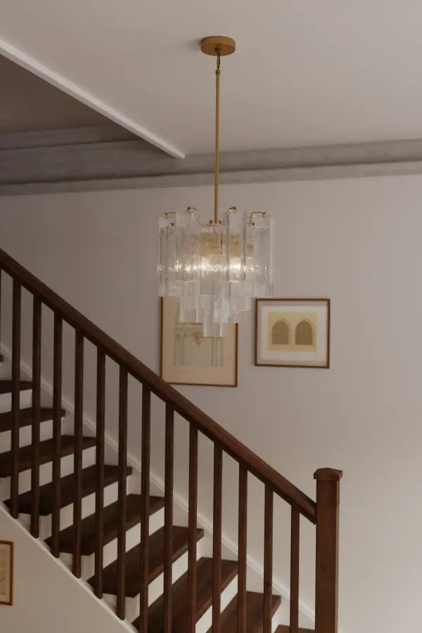 6-Light Pendant - Legacy Brass with Clear Handmade Glass - alternate view