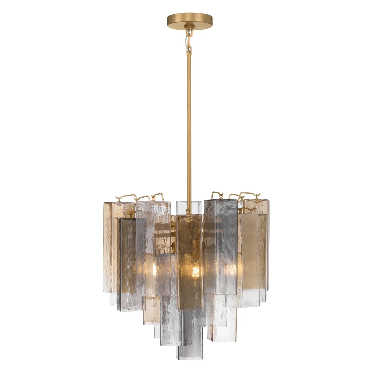 Torvento Six Light Pendant in Legacy Brass