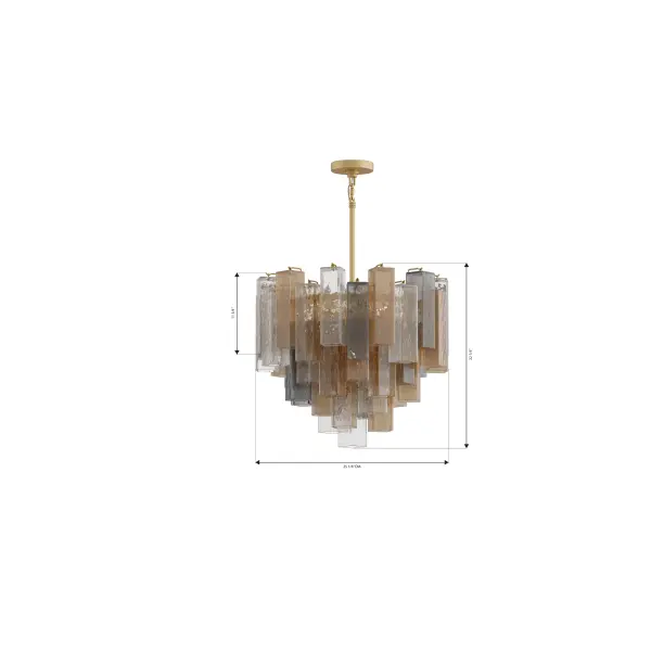 Torvento 25.25" 9-Light Pendant in Legacy Brass - Image 4