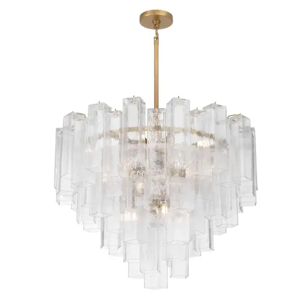 15-Light Pendant - Legacy Brass with Clear Handmade Glass