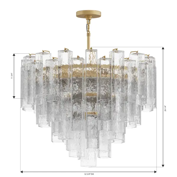 Torvento 32.75" 15-Light Pendant in Legacy Brass - Image 3