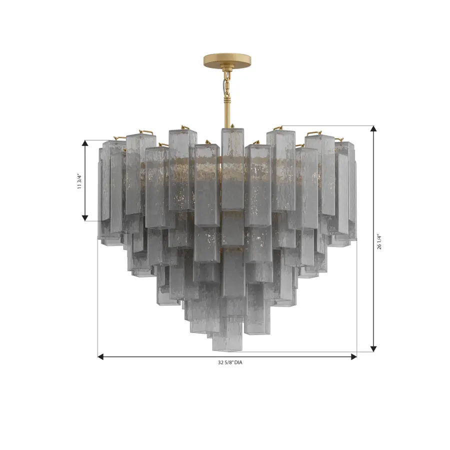 Torvento 32.75" 15-Light Pendant in Legacy Brass - Image 2