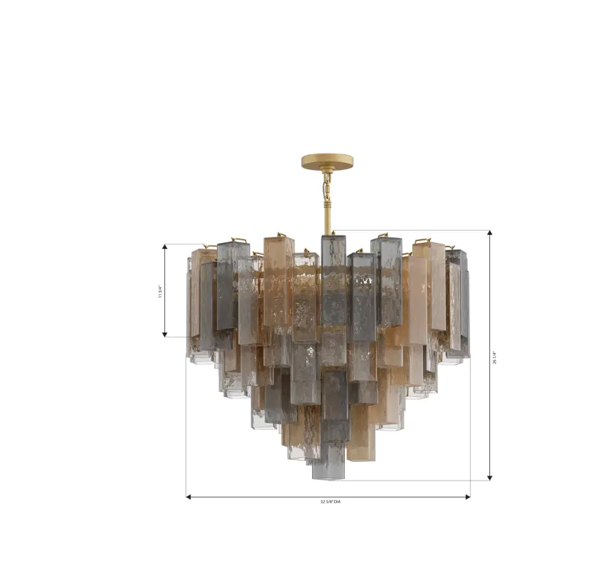 Torvento 32.75" 15-Light Pendant in Legacy Brass - Image 4