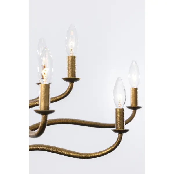 Dorianne 34" 12-Light Chandelier in Textured Dusken Brass - Image 5