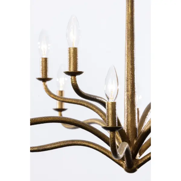 Dorianne 34" 12-Light Chandelier in Textured Dusken Brass - Image 6