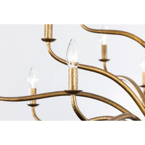 Dorianne 44" 16-Light Chandelier in Textured Dusken Brass - Image 6