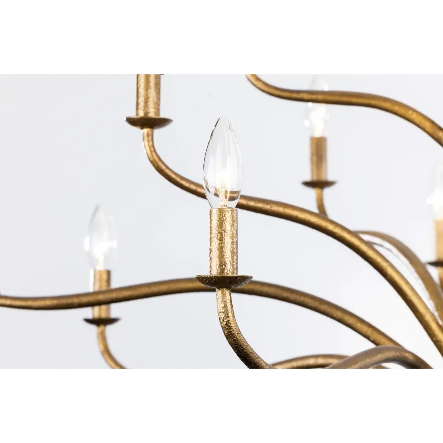 Dorianne 44" 16-Light Chandelier in Textured Dusken Brass - Image 6