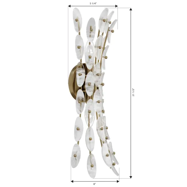 2-Light Wall Sconce - Legacy Brass with White Swirl Glass - alternate view