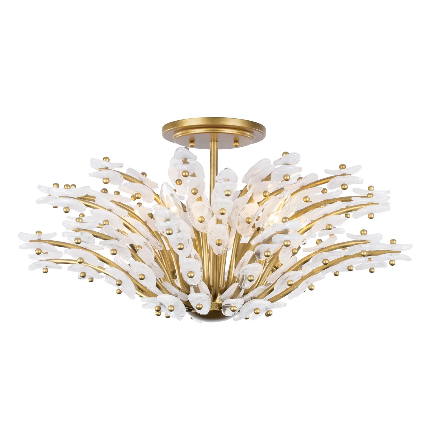 Sorra Six Light Semi-Flush Mount in Painted Legacy Brass