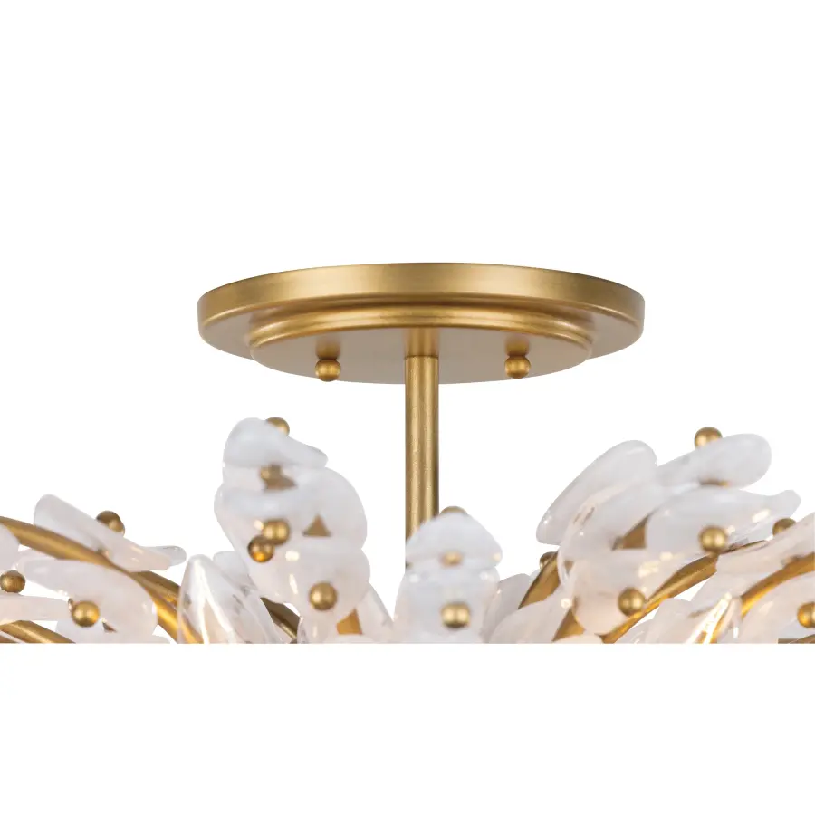 Sorra 24" 6-Light Semi-Flush Mount in Legacy Brass - Image 4