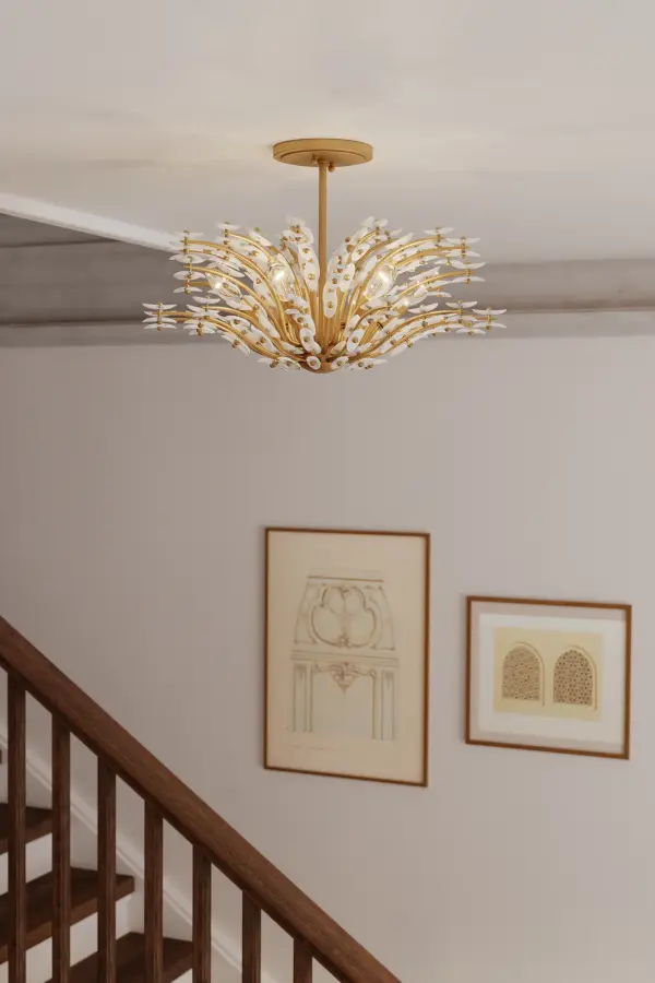 Sorra 24" 6-Light Semi-Flush Mount in Legacy Brass - Image 5