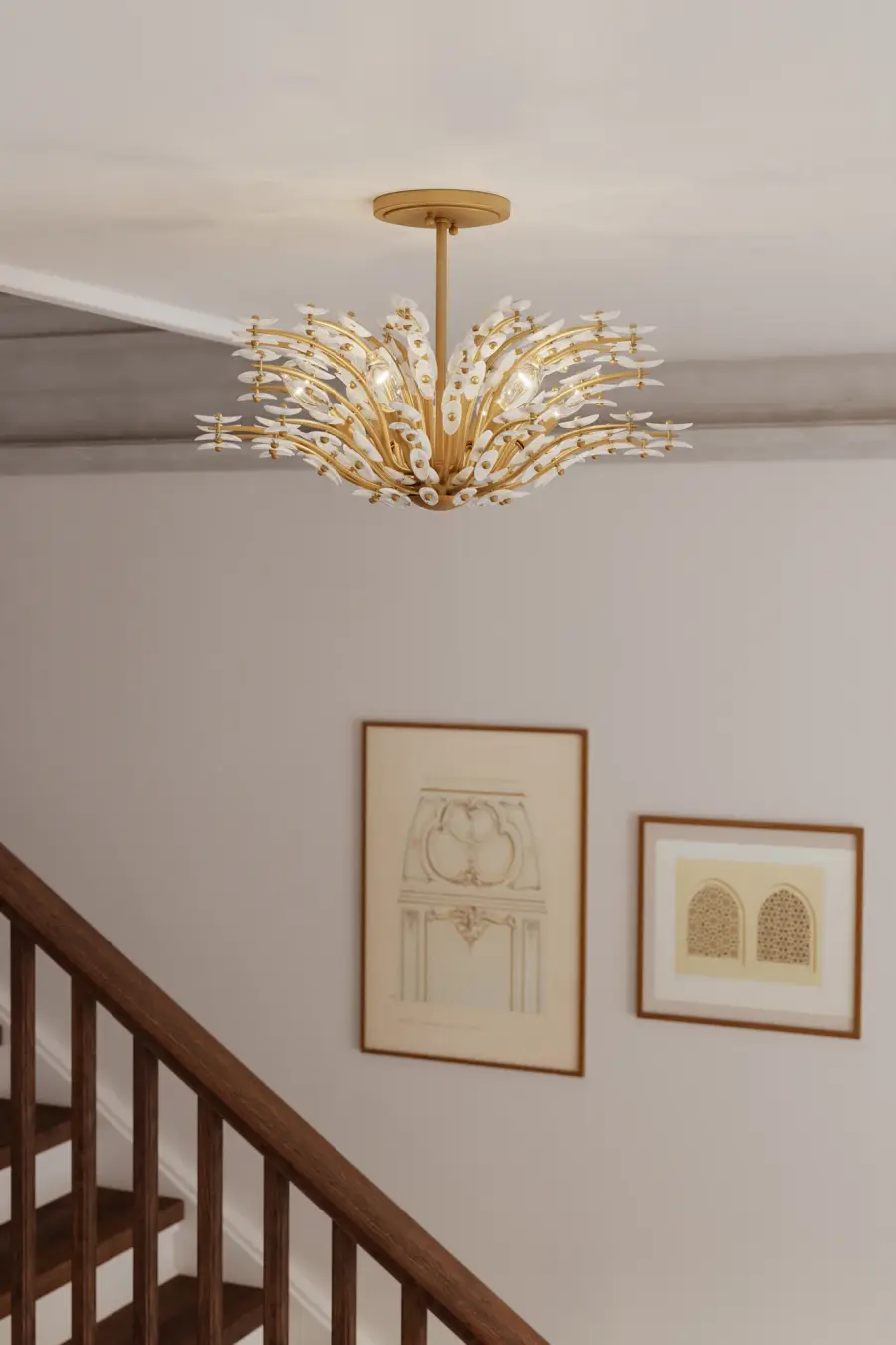 Sorra 24" 6-Light Semi-Flush Mount in Legacy Brass - Image 5