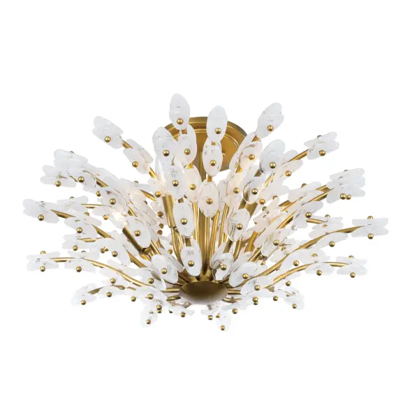 Sorra 24" 6-Light Semi-Flush Mount in Legacy Brass - Image 7