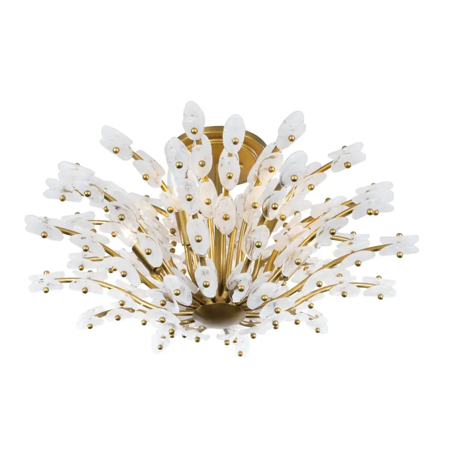 Sorra 24" 6-Light Semi-Flush Mount in Legacy Brass - Image 7