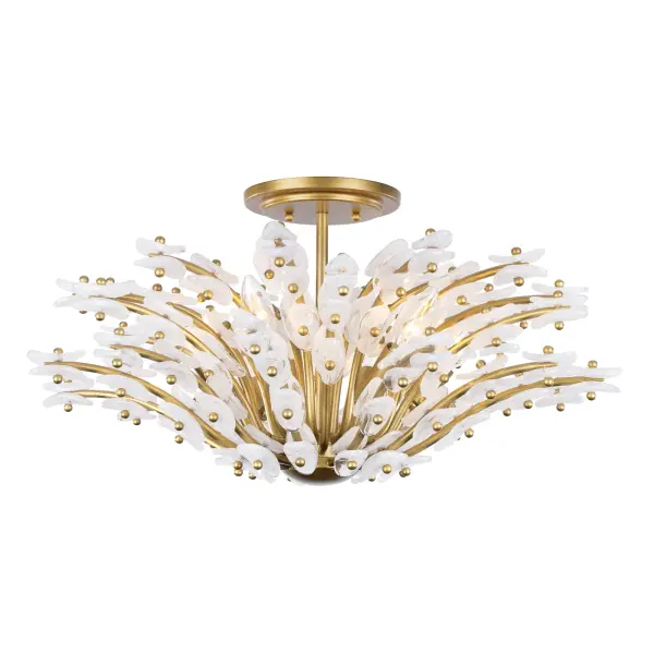 Sorra 24" 6-Light Semi-Flush Mount in Legacy Brass - Image 8