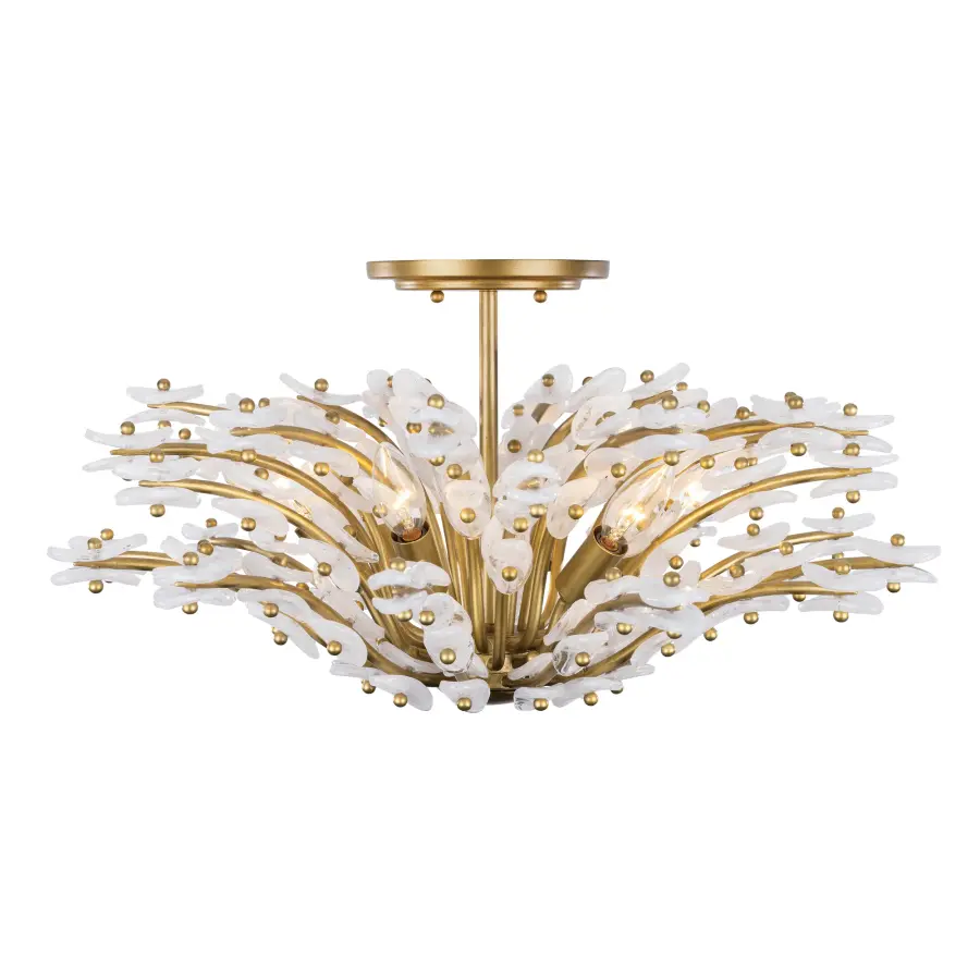 Sorra 24" 6-Light Semi-Flush Mount in Legacy Brass - Image 9