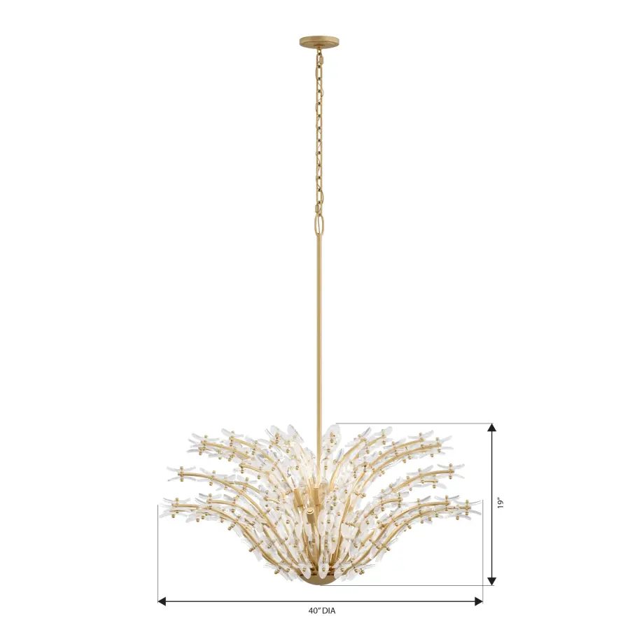 Sorra 40" 14-Light Chandelier in Legacy Brass - Image 2