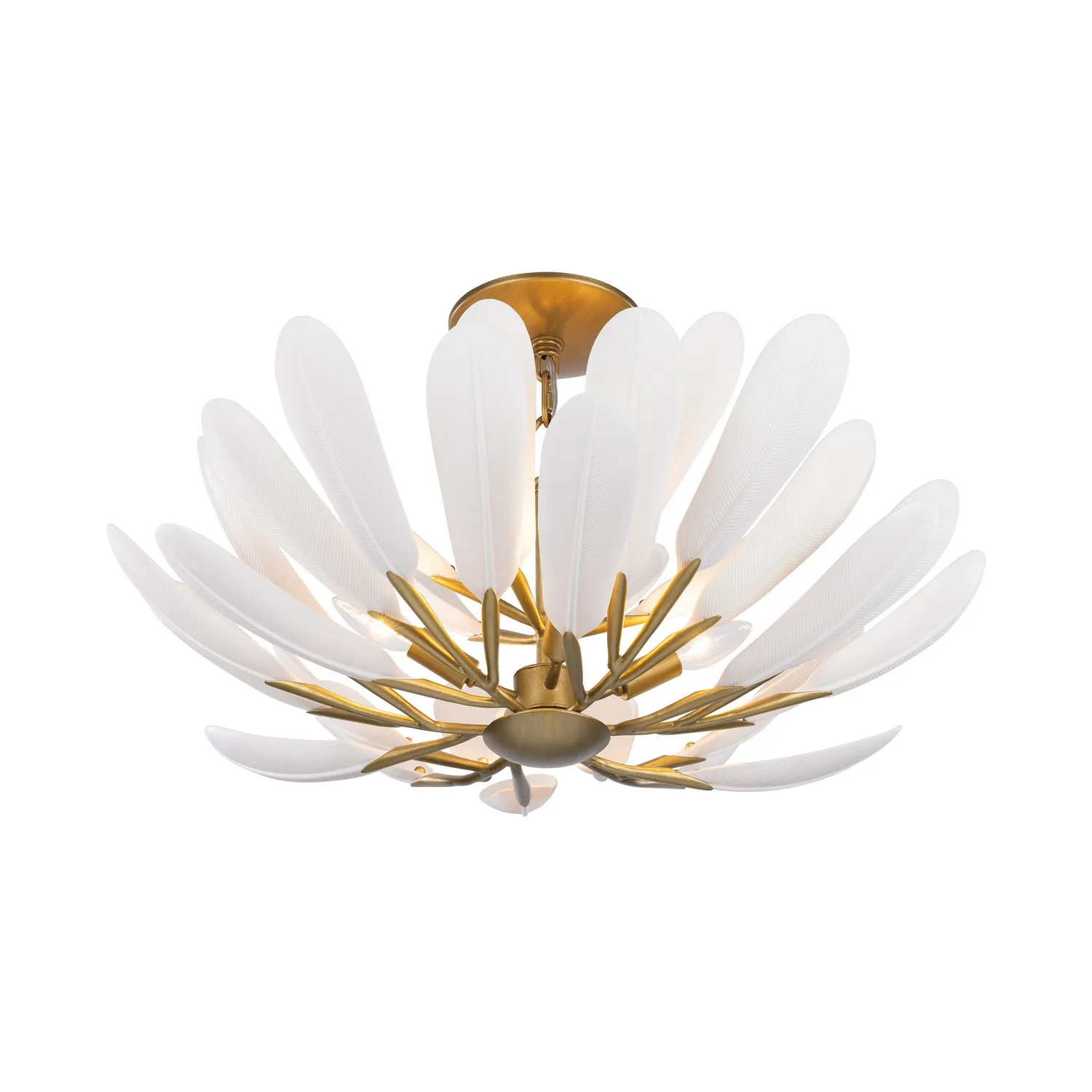 Vellinor Four Light Semi-Flush Mount in Painted Legacy Brass