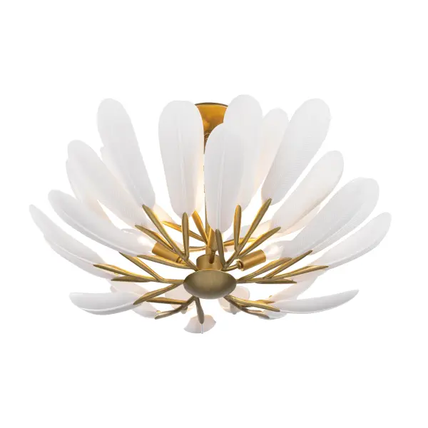 Vellinor 28" 4-Light Semi-Flush Mount in Legacy Brass - Image 7