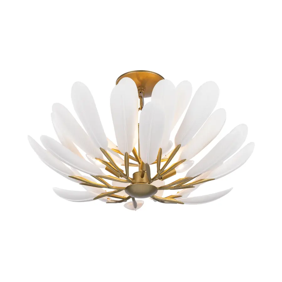 Vellinor 28" 4-Light Semi-Flush Mount in Legacy Brass - Image 8