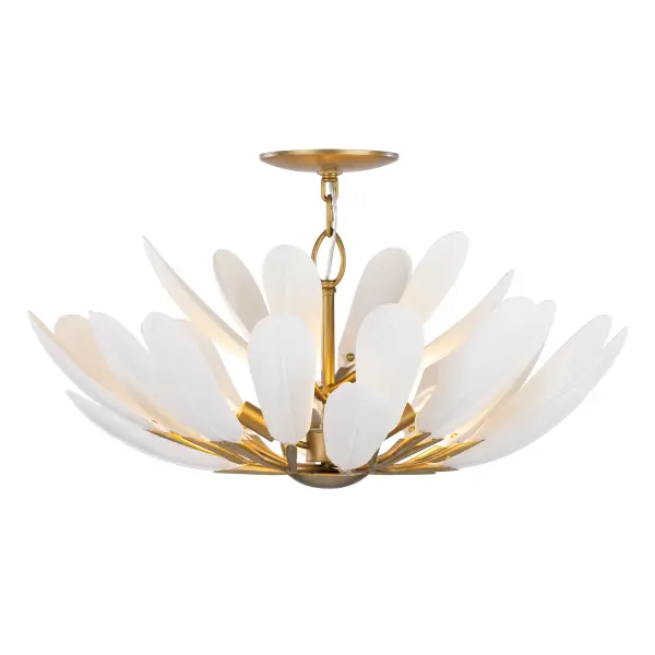 Vellinor 28" 4-Light Semi-Flush Mount in Legacy Brass - Image 9