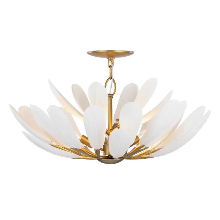 Vellinor 28" 4-Light Semi-Flush Mount in Legacy Brass - Image 9