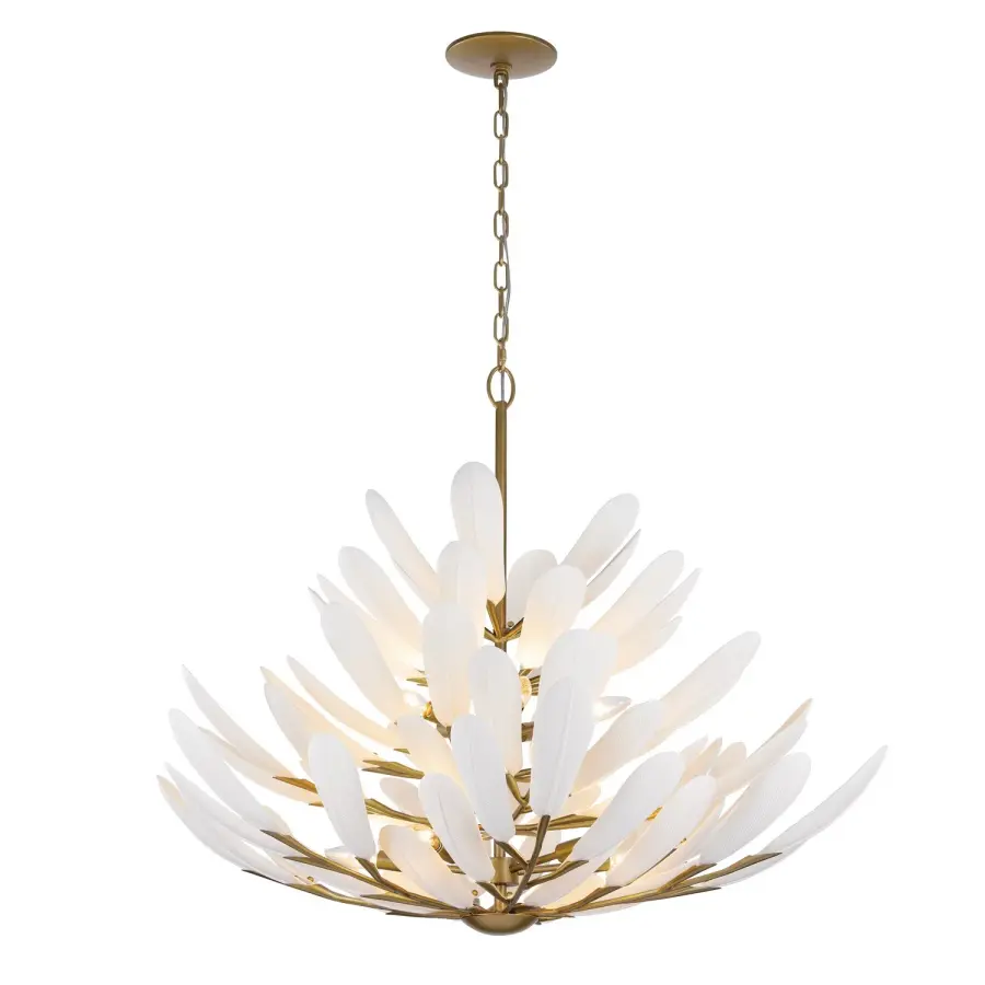 Vellinor 42" 10-Light Chandelier in Legacy Brass - Image 1
