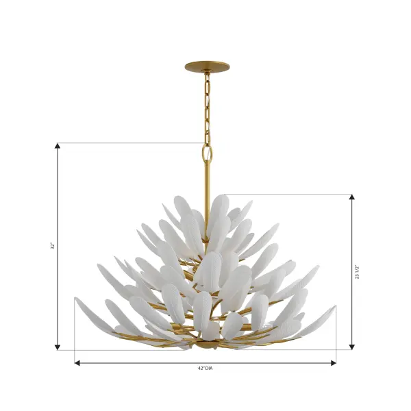 Vellinor 42" 10-Light Chandelier in Legacy Brass - Image 3