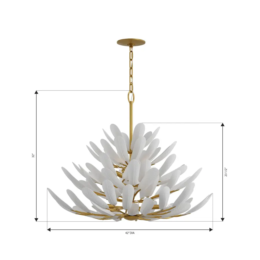 Vellinor 42" 10-Light Chandelier in Legacy Brass - Image 3
