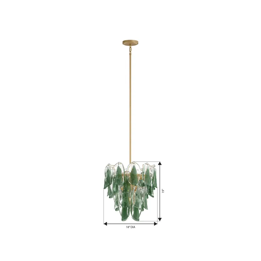 Verla Crest 18" 5-Light Pendant in Legacy Brass - Image 2