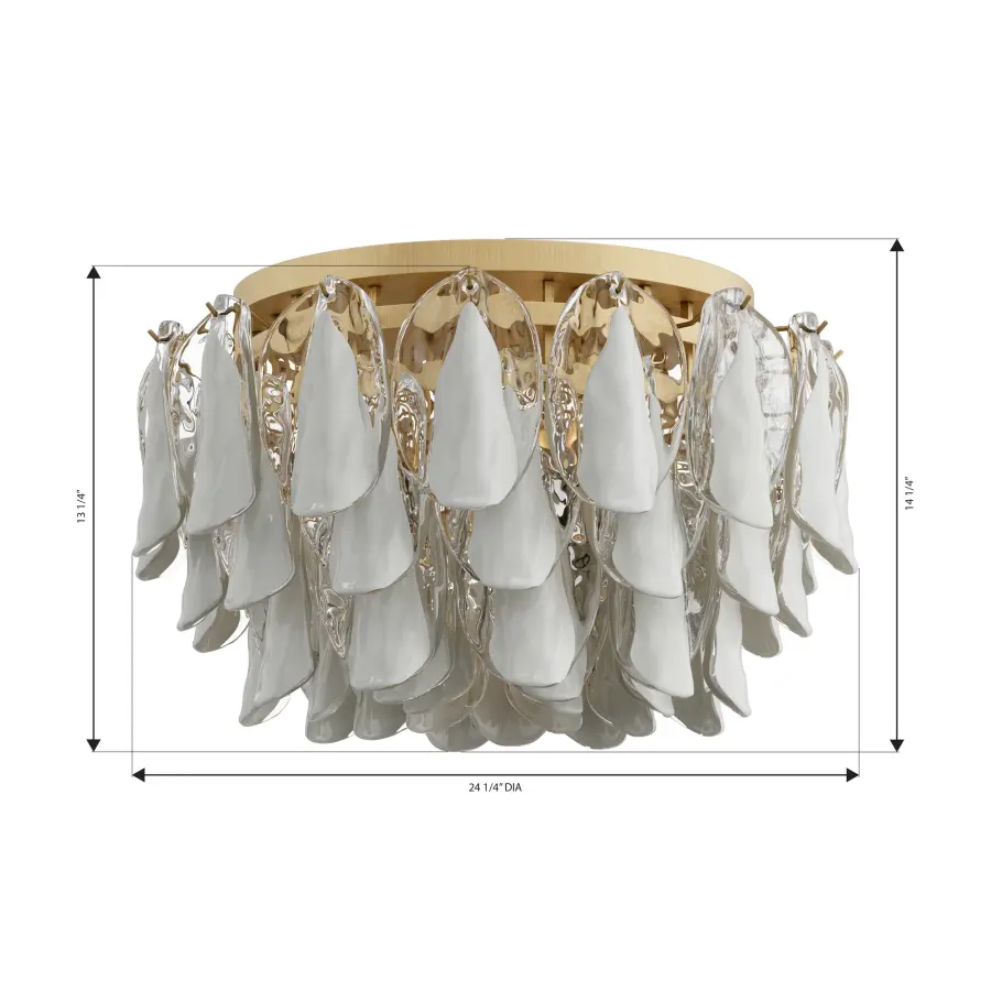 Verla Crest 24" 6-Light Flush Mount in Legacy Brass - Image 3