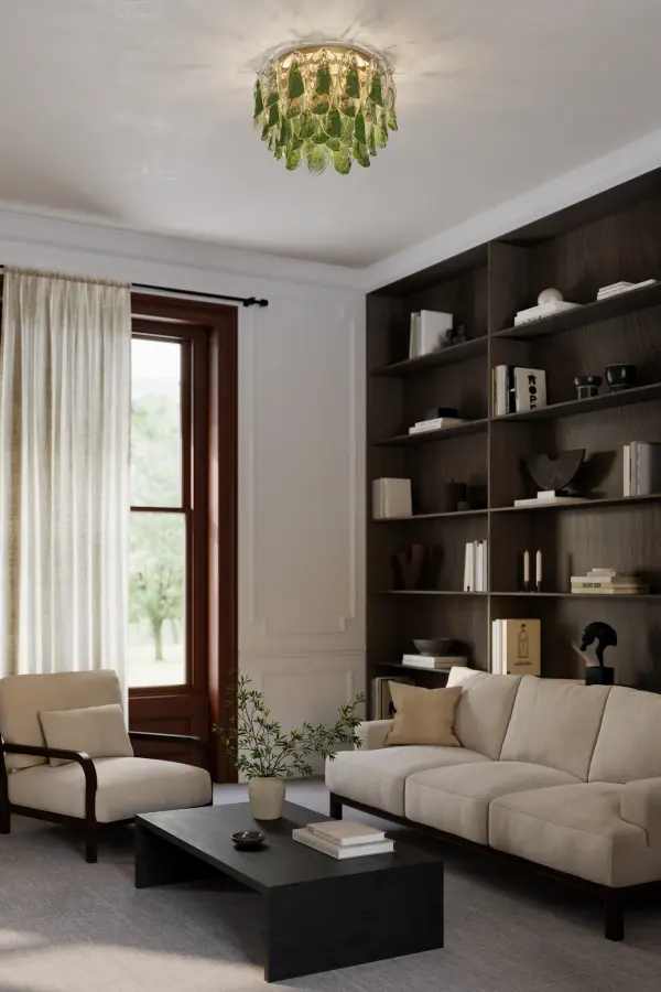 Verla Crest 24" 6-Light Flush Mount in Legacy Brass - Image 3