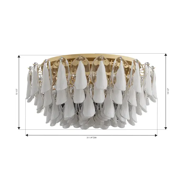 Verla Crest 31.25" 11-Light Flush Mount in Legacy Brass - Image 4